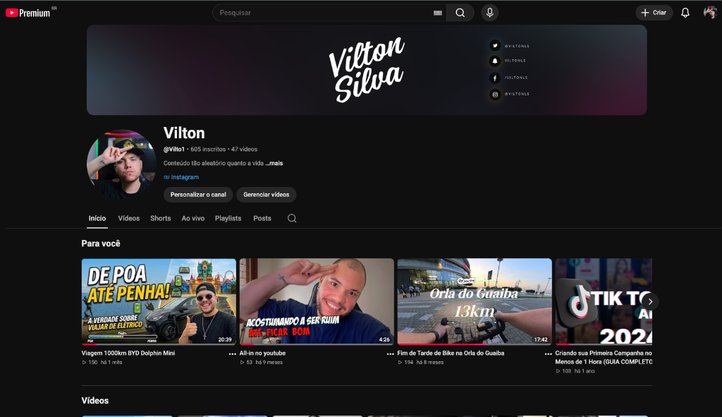 Canal no YouTube Preview